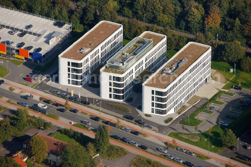 Aerial photograph Duisburg - View of office buildings in Duisburg in the state of North Rhine-Westphalia