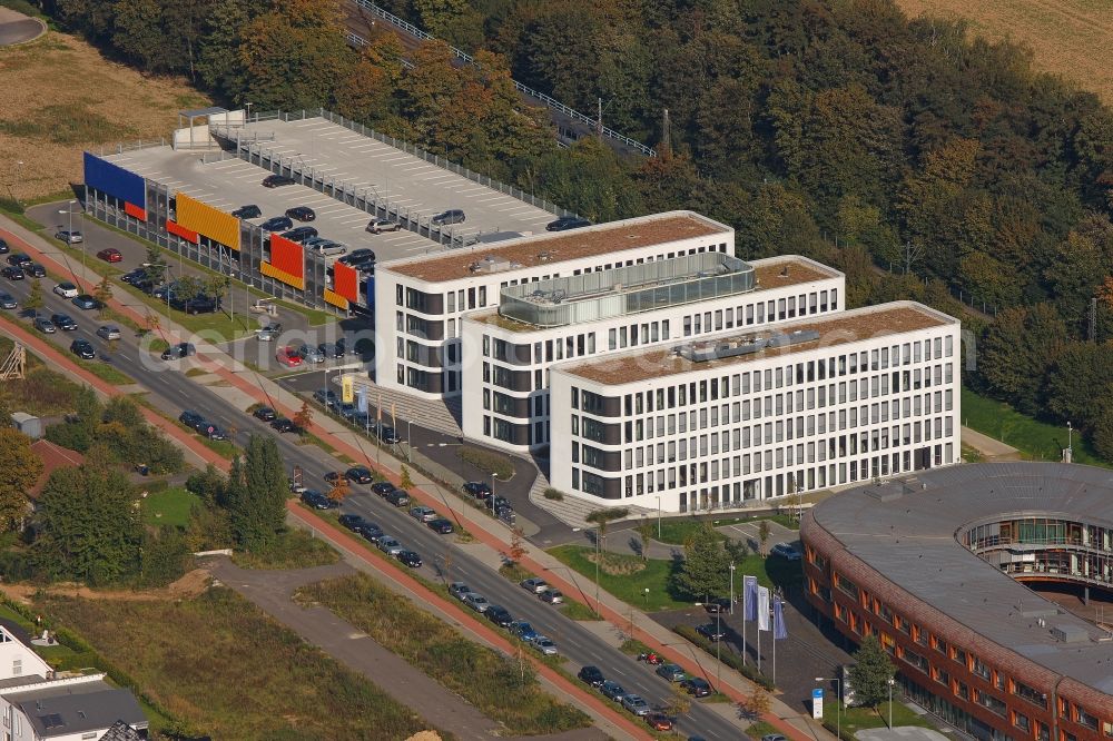 Aerial image Duisburg - View of office buildings in Duisburg in the state of North Rhine-Westphalia