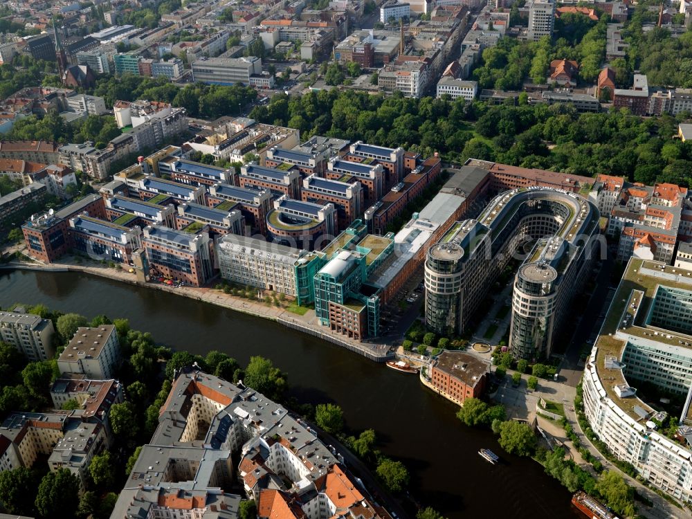 Berlin from the bird's eye view: Rent office of the Ministry of the Interior on the banks of the River Spree in Berlin Moabit