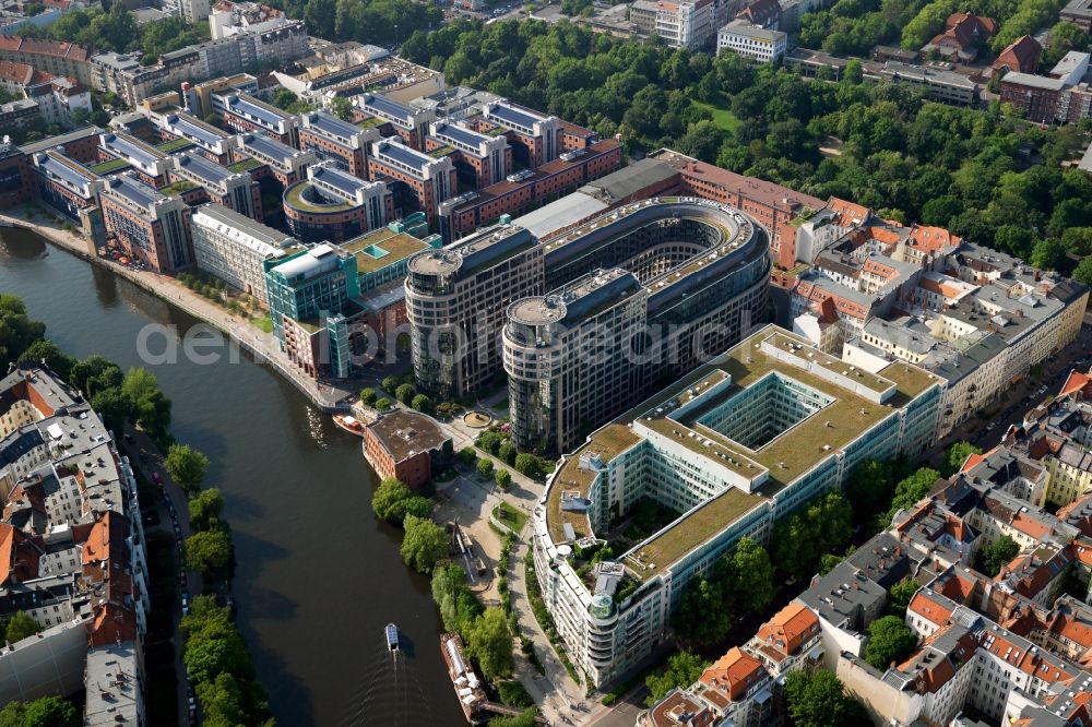 Berlin from the bird's eye view: Rent office of the Ministry of the Interior on the banks of the River Spree in Berlin Moabit