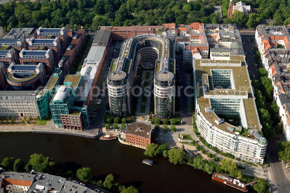 Berlin from the bird's eye view: Rent office of the Ministry of the Interior on the banks of the River Spree in Berlin Moabit