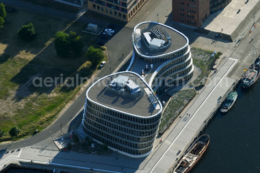 Aerial photograph Rostock - Office building AIDA Cruises - German Branch of Costa Crociere S.p.A. in Rostock in the state Mecklenburg - Western Pomerania, Germany