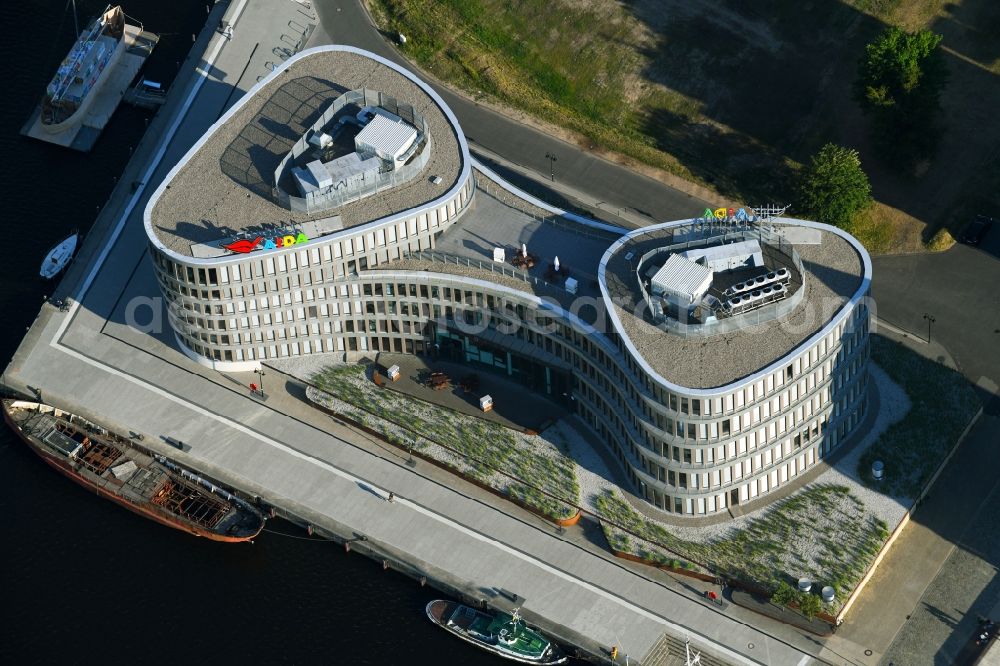 Aerial image Rostock - Office building AIDA Cruises - German Branch of Costa Crociere S.p.A. in Rostock in the state Mecklenburg - Western Pomerania, Germany