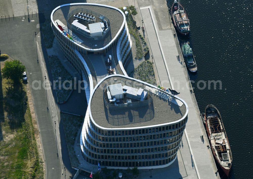 Aerial image Rostock - Office building AIDA Cruises - German Branch of Costa Crociere S.p.A. in Rostock in the state Mecklenburg - Western Pomerania, Germany