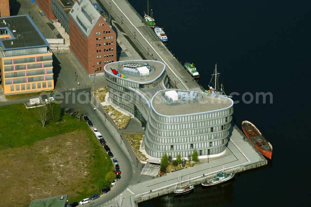 Aerial photograph Rostock - Office building AIDA Cruises - German Branch of Costa Crociere S.p.A. in Rostock in the state Mecklenburg - Western Pomerania, Germany