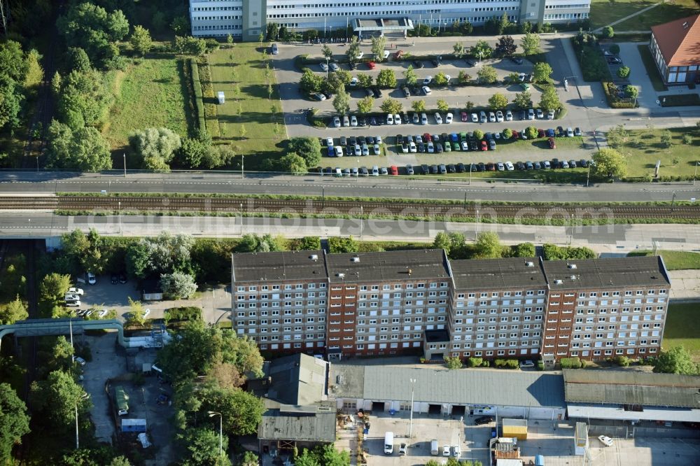 Aerial photograph Berlin - Office building Allee der Kosmonauten im Stadtteil Marzahn in Berlin