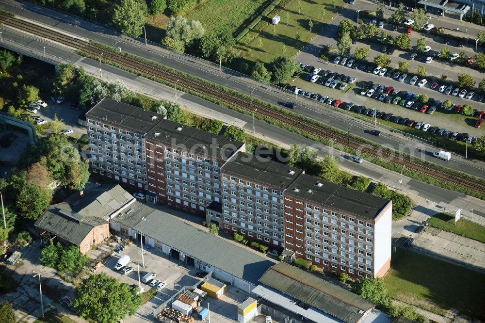 Berlin from above - Office building Allee der Kosmonauten im Stadtteil Marzahn in Berlin