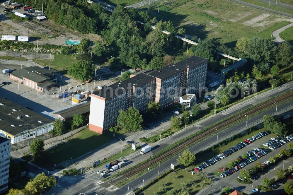 Berlin from above - Office building Allee der Kosmonauten im Stadtteil Marzahn in Berlin