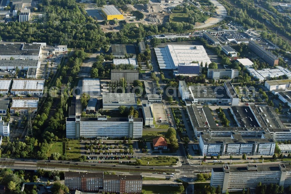 Berlin from above - Office building Allee der Kosmonauten im Stadtteil Marzahn in Berlin