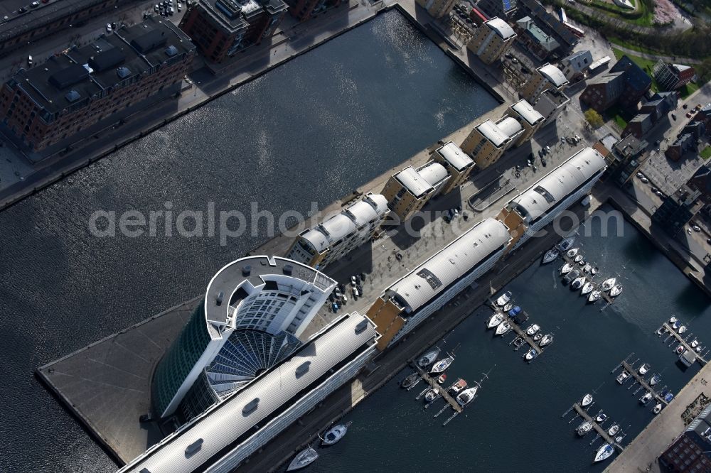 Kopenhagen from above - Office building Alm. Brand A/S on Midtermolen in Copenhagen in Region Hovedstaden, Denmark