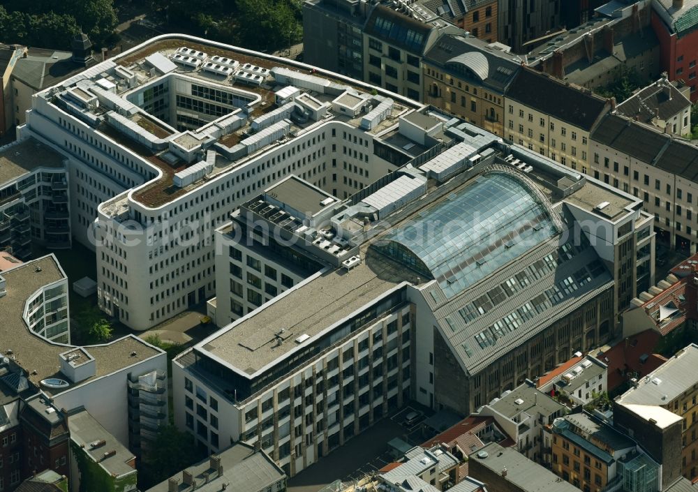 Aerial image Berlin - Office building AOK-Bundesverband on Rosenthaler Strasse in Berlin, Germany