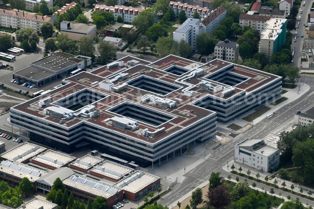 Ingolstadt from the bird's eye view: Office building AUDI AG H6 Vertriebsgebaeude on Hindemithstrasse in Ingolstadt in the state Bavaria, Germany