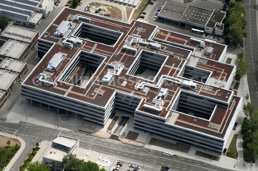 Aerial photograph Ingolstadt - Office building AUDI AG H6 Vertriebsgebaeude on Hindemithstrasse in Ingolstadt in the state Bavaria, Germany