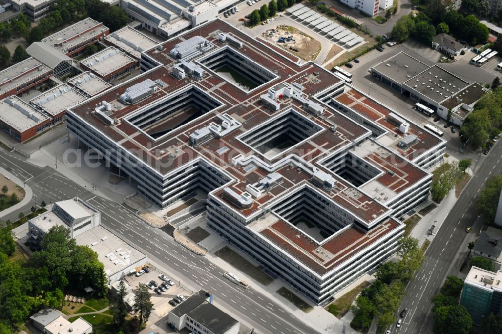 Ingolstadt from above - Office building AUDI AG H6 Vertriebsgebaeude on Hindemithstrasse in Ingolstadt in the state Bavaria, Germany