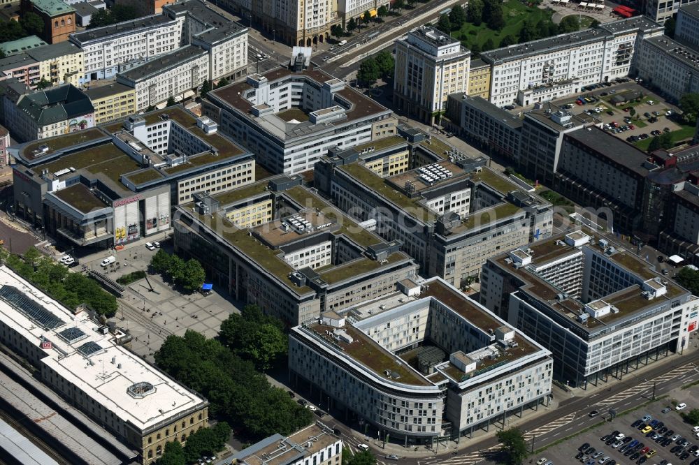 Aerial photograph Magdeburg - Office building Bahnhofstrasse - Hasselbachstrasse in Magdeburg in the state Saxony-Anhalt