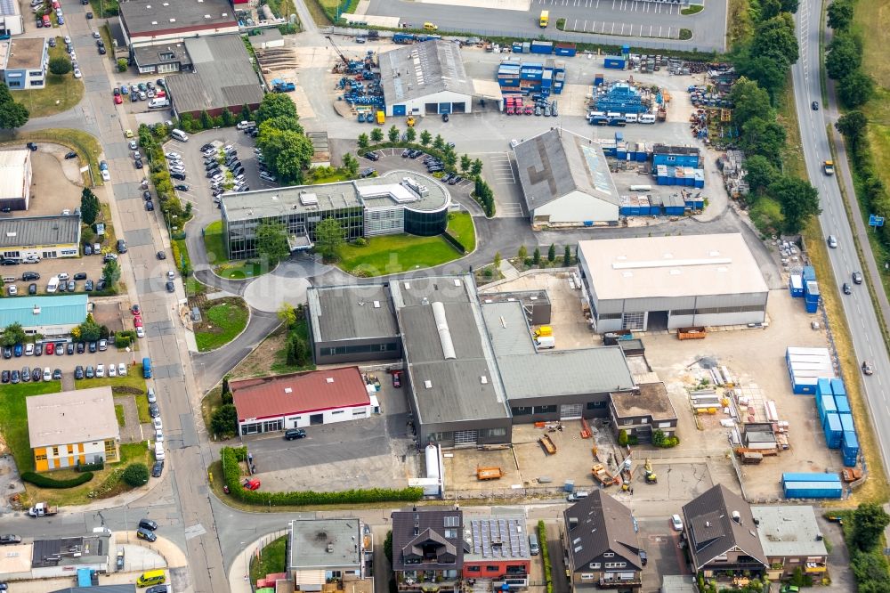 Aerial image Dinslaken - Office building Baugesellschaft Walter Hellmich GmbH on Lanterstrasse in Dinslaken in the state North Rhine-Westphalia, Germany