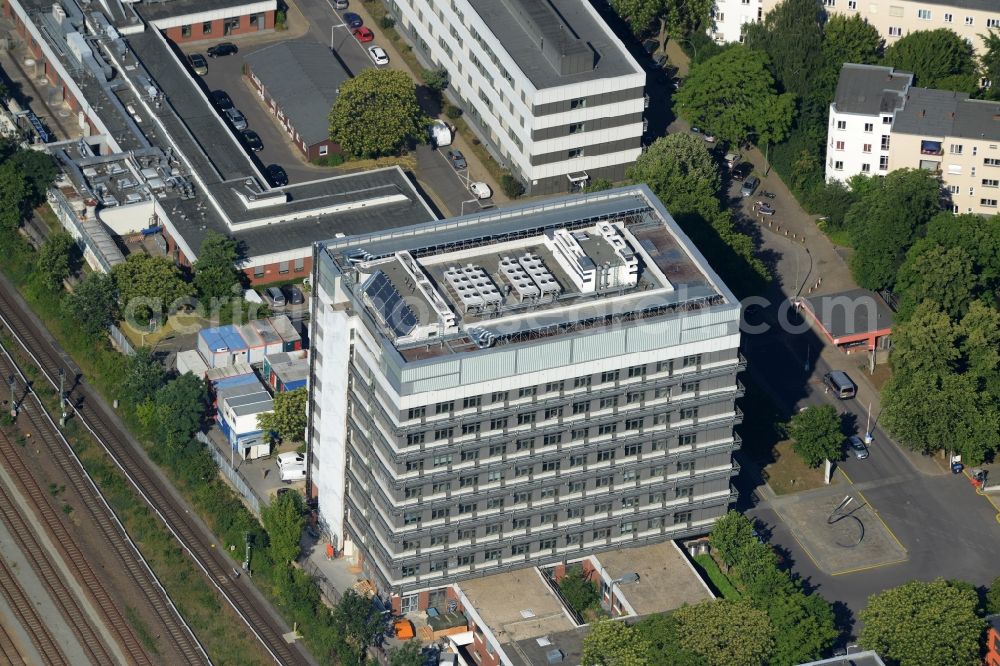 Berlin from above - Office building as high-rise building in the street Moerchinger in Berlin in Germany