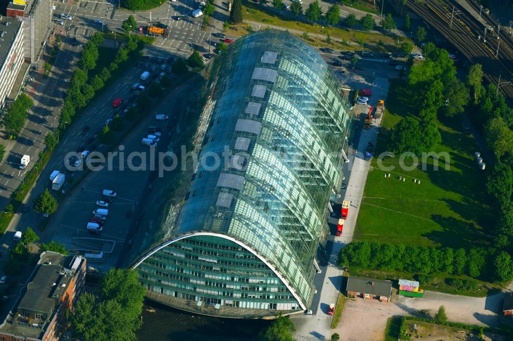 Aerial image Hamburg - Office building Berliner Bogen on Anckelmonnsplatz - Stoltenpark in Hamburg, Germany