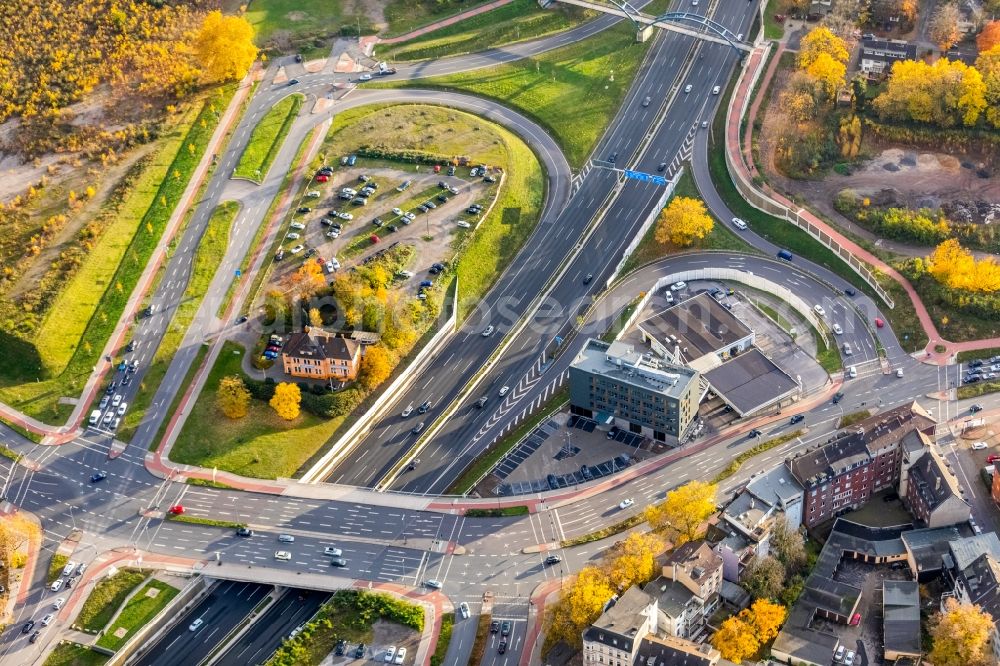 Aerial photograph Duisburg - Office building of BIFUNDAA? GmbH Versicherungsmakler Am Gueterbahnhof in Duisburg in the state North Rhine-Westphalia, Germany