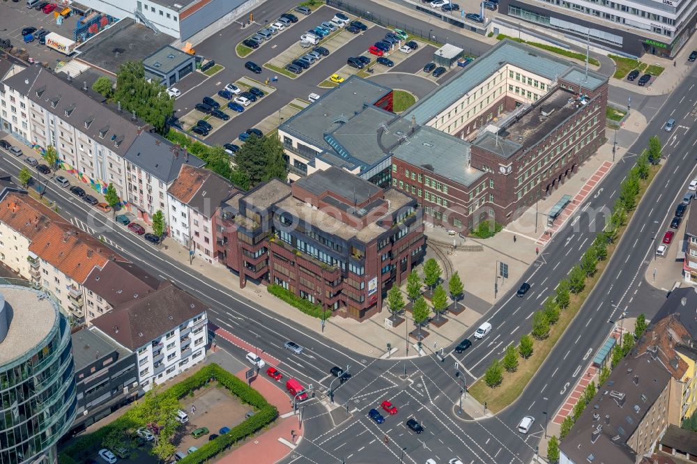 Bochum from above - Office building of Bochum-Gelsenkirchener Strassenbahnen Aktiengesellschaft BOGESTRA in Bochum in the state North Rhine-Westphalia, Germany