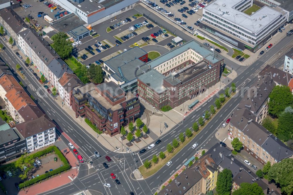 Bochum from the bird's eye view: Office building of Bochum-Gelsenkirchener Strassenbahnen Aktiengesellschaft BOGESTRA in Bochum in the state North Rhine-Westphalia, Germany