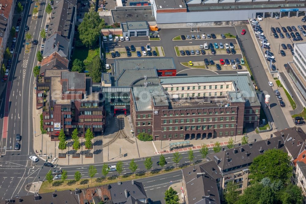 Aerial photograph Bochum - Office building of Bochum-Gelsenkirchener Strassenbahnen Aktiengesellschaft BOGESTRA in Bochum in the state North Rhine-Westphalia, Germany