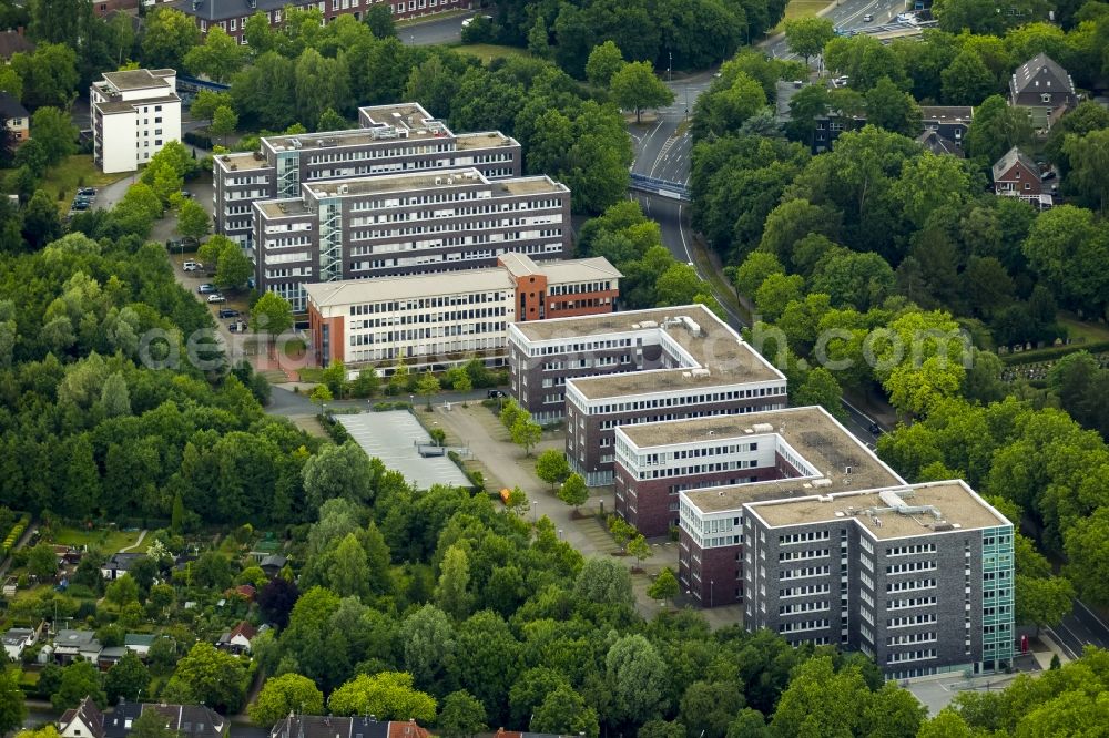 Bochum from the bird's eye view: Office building an der Wasserstrasse in Bochum in the state North Rhine-Westphalia