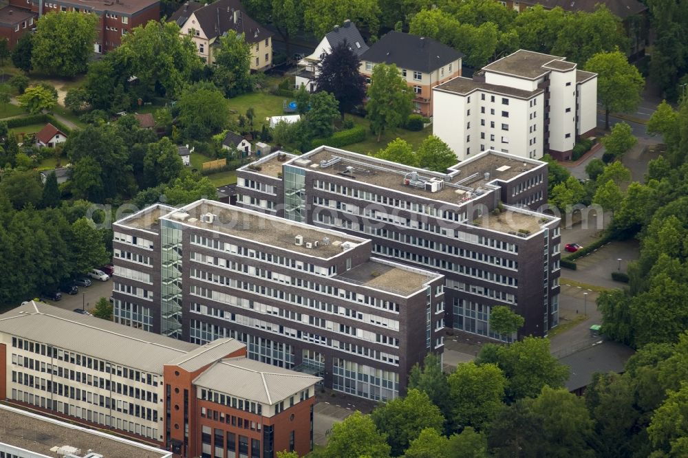 Bochum from the bird's eye view: Office building an der Wasserstrasse in Bochum in the state North Rhine-Westphalia