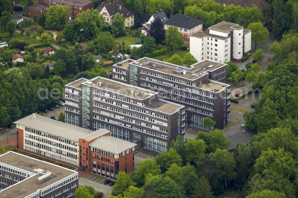 Aerial image Bochum - Office building an der Wasserstrasse in Bochum in the state North Rhine-Westphalia