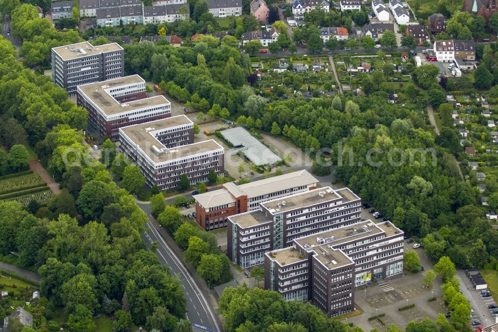 Bochum from above - Office building an der Wasserstrasse in Bochum in the state North Rhine-Westphalia