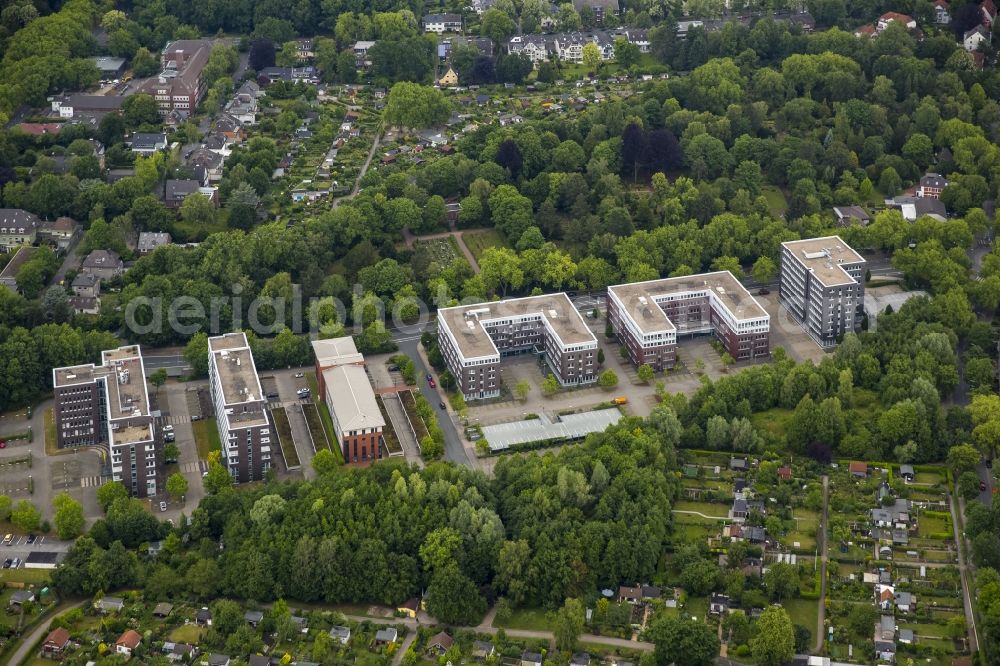 Aerial image Bochum - Office building an der Wasserstrasse in Bochum in the state North Rhine-Westphalia