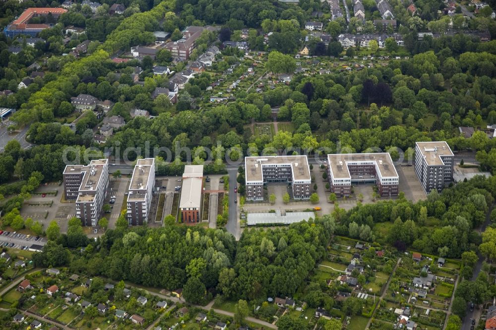 Bochum from above - Office building an der Wasserstrasse in Bochum in the state North Rhine-Westphalia