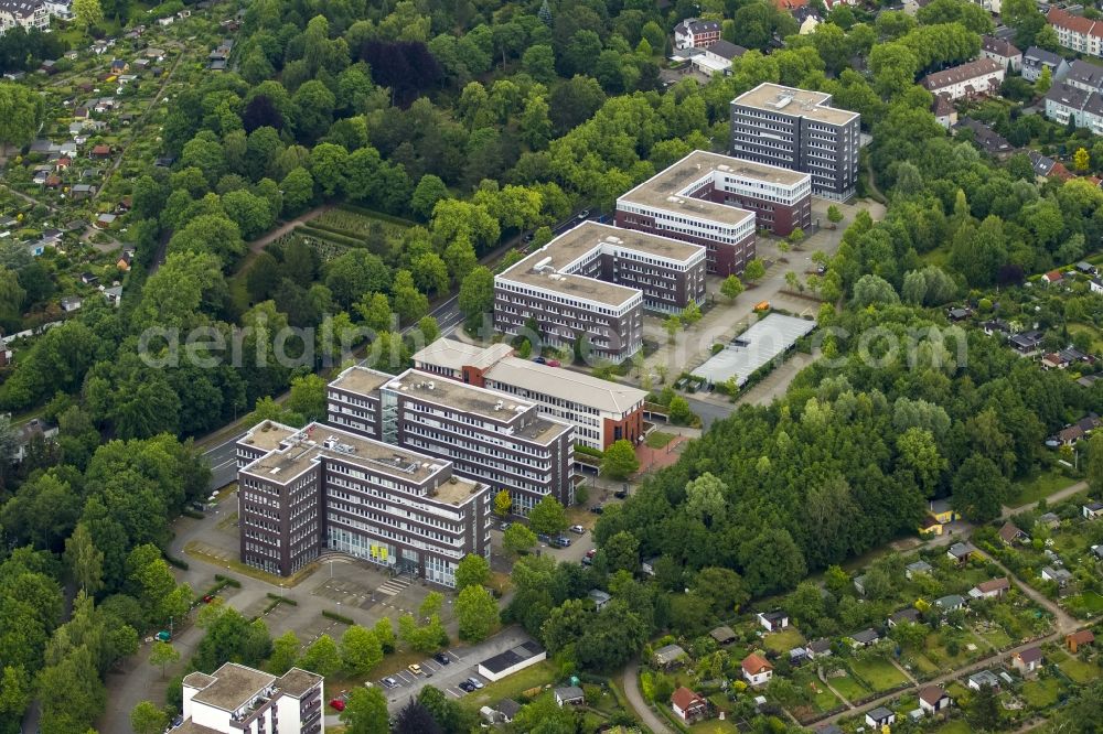 Bochum from the bird's eye view: Office building an der Wasserstrasse in Bochum in the state North Rhine-Westphalia