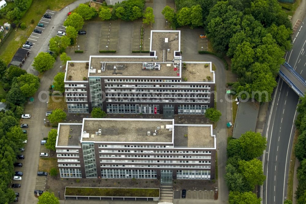 Aerial photograph Bochum - Office building an der Wasserstrasse in Bochum in the state North Rhine-Westphalia