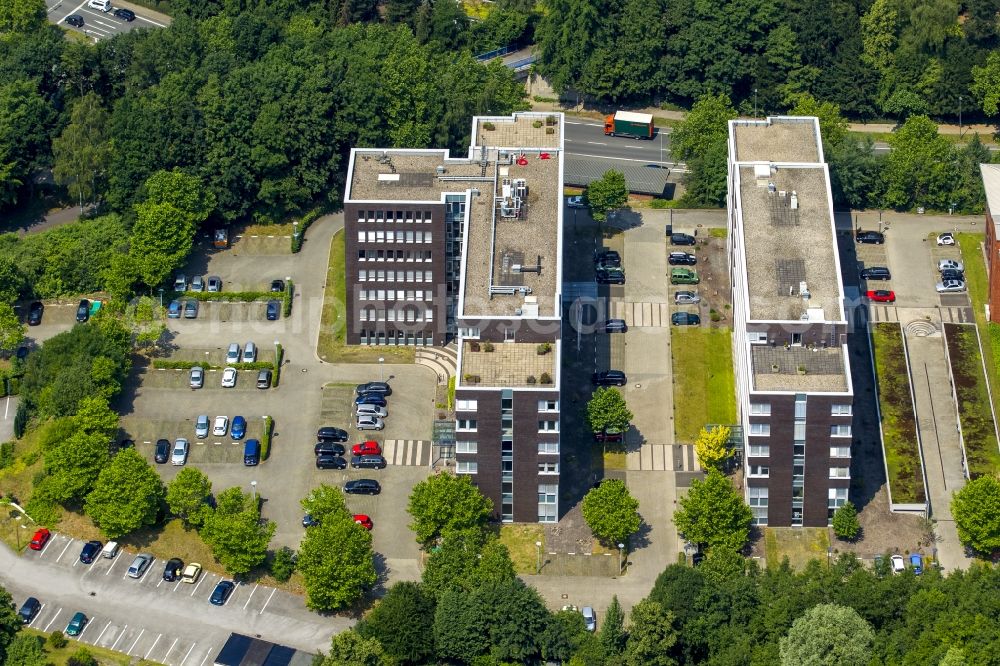 Bochum from above - Office building an der Wasserstrasse in Bochum in the state North Rhine-Westphalia