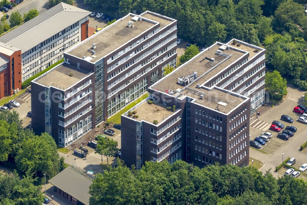 Bochum from above - Office building an der Wasserstrasse in Bochum in the state North Rhine-Westphalia