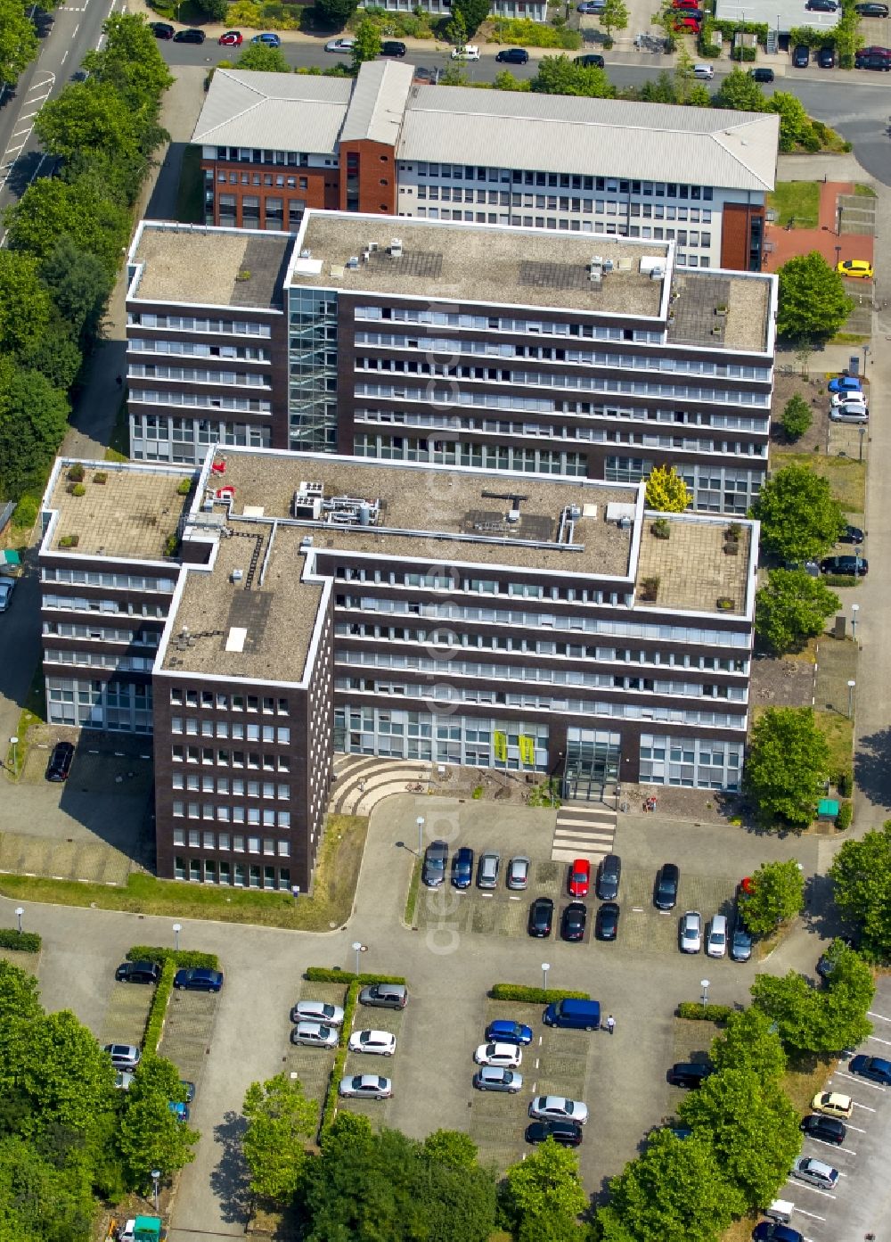 Aerial image Bochum - Office building an der Wasserstrasse in Bochum in the state North Rhine-Westphalia