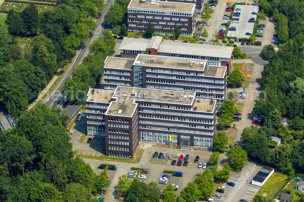 Bochum from the bird's eye view: Office building an der Wasserstrasse in Bochum in the state North Rhine-Westphalia