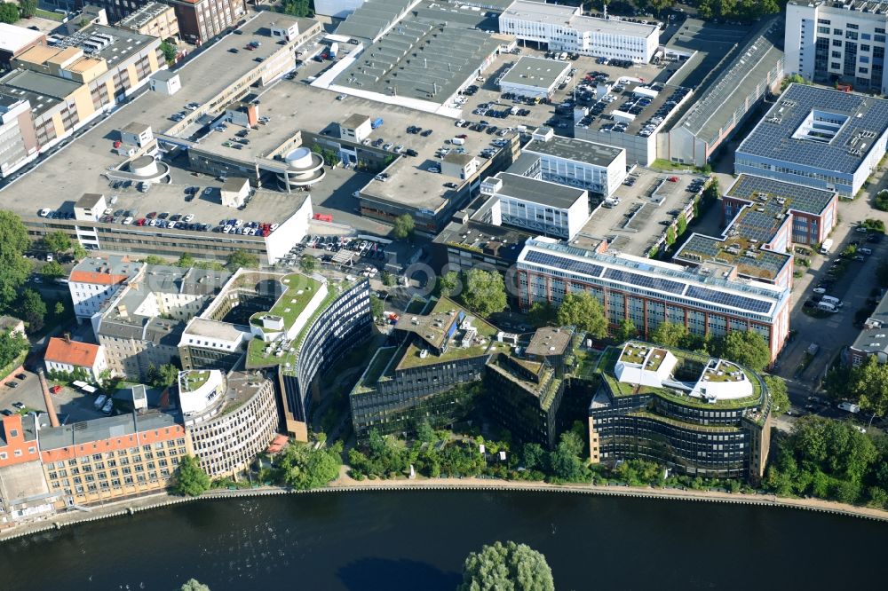 Aerial image Berlin - Office building of Botschaft von Bangladesch and of Jonas & Redmann Group GmbH on Kaiserin-Augusta-Allee in the district Mitte in Berlin, Germany