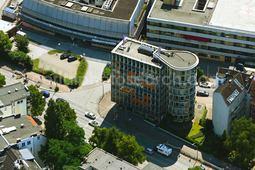 Hamburg from above - Office building Brinkmann & Partner on street Sechslingspforte in the district Sankt Georg in Hamburg, Germany