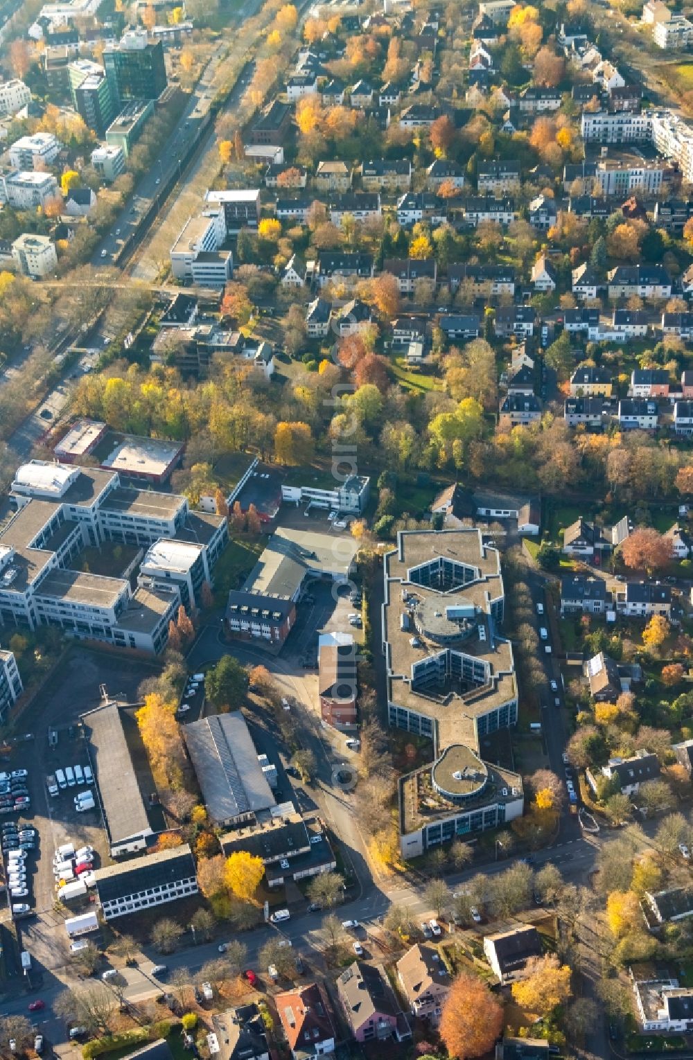 Dortmund from the bird's eye view: Office building Bronner Strasse corner Vosskuhle in Dortmund in the state North Rhine-Westphalia, Germany