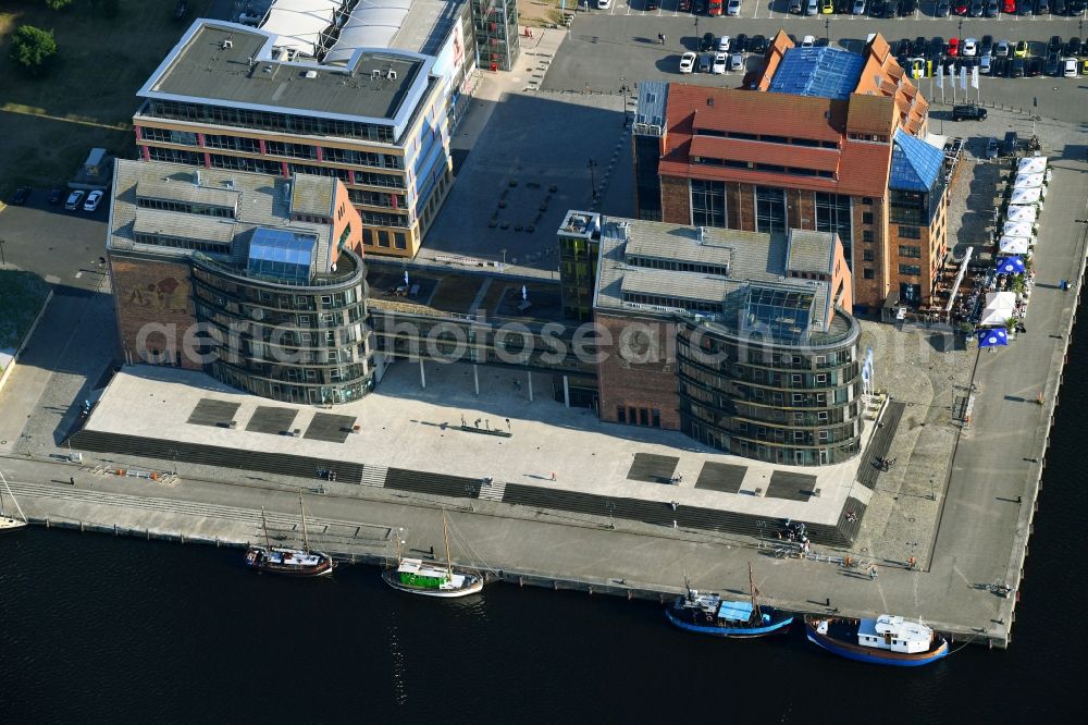 Rostock from above - Office building Businesscenter Stadthafen in Rostock in the state Mecklenburg - Western Pomerania, Germany