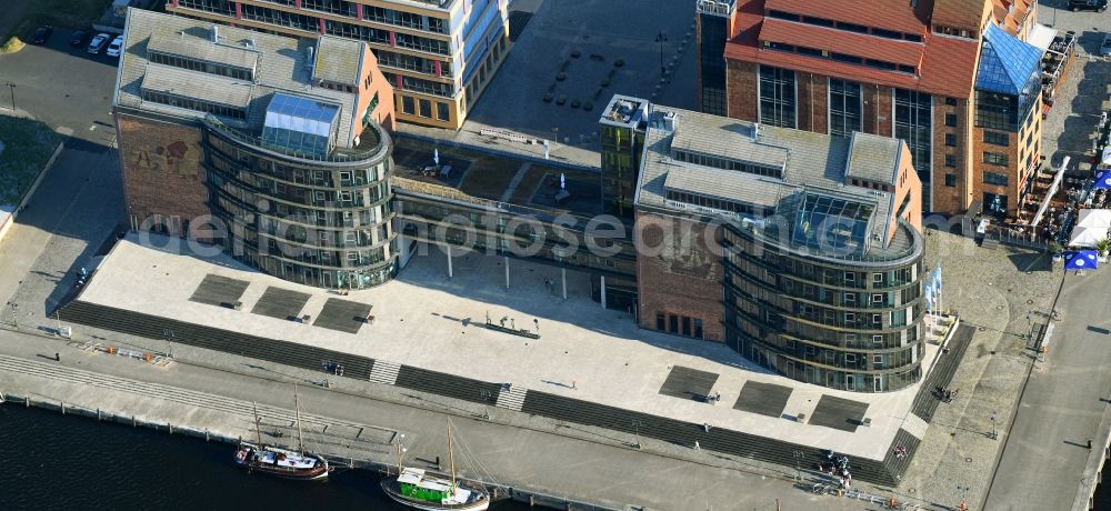 Rostock from the bird's eye view: Office building Businesscenter Stadthafen in Rostock in the state Mecklenburg - Western Pomerania, Germany