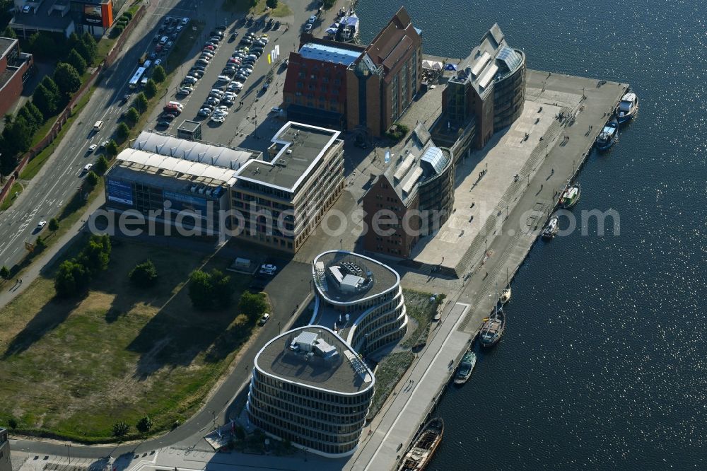 Rostock from above - Office building Businesscenter Stadthafen in Rostock in the state Mecklenburg - Western Pomerania, Germany