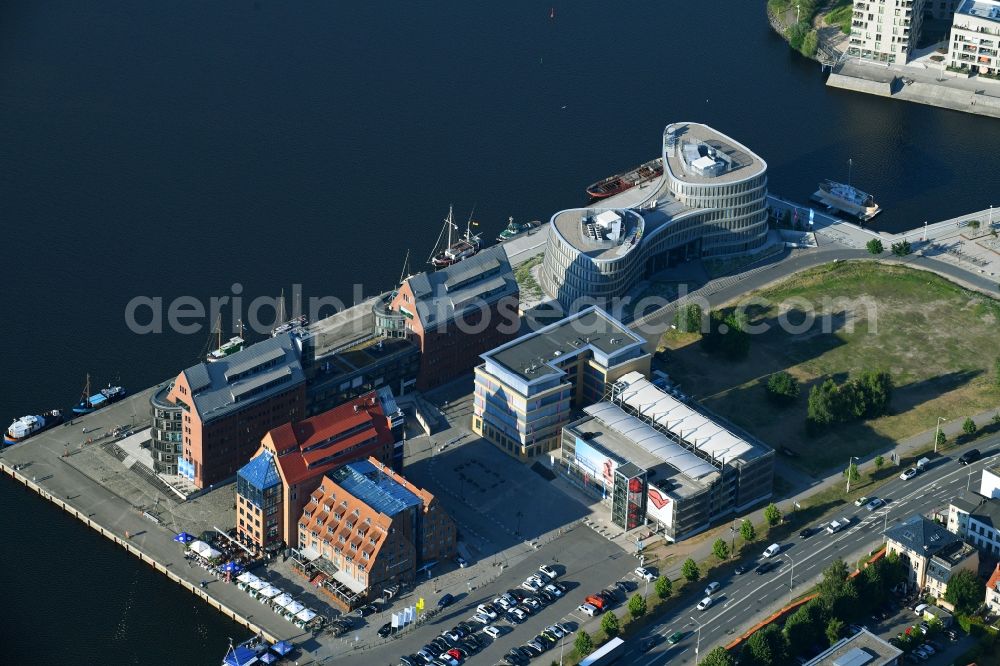 Aerial image Rostock - Office building Businesscenter Stadthafen in Rostock in the state Mecklenburg - Western Pomerania, Germany