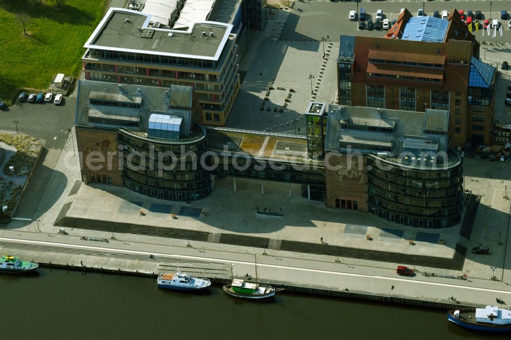 Rostock from the bird's eye view: Office building Businesscenter Stadthafen in Rostock in the state Mecklenburg - Western Pomerania, Germany