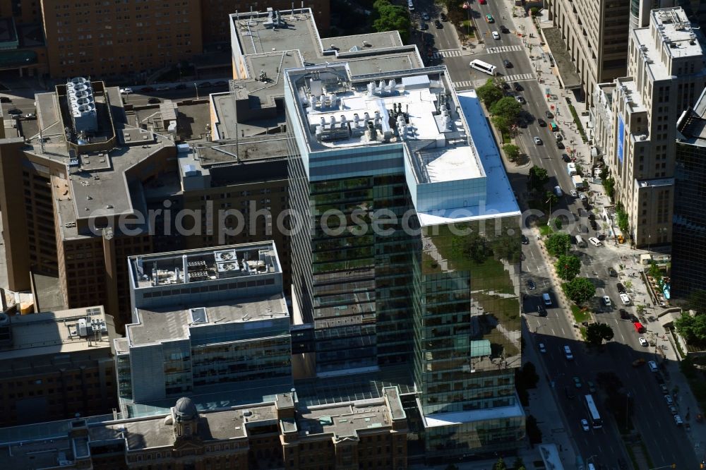 Toronto from the bird's eye view: Office building on College Street - University Ave in Toronto in Ontario, Canada