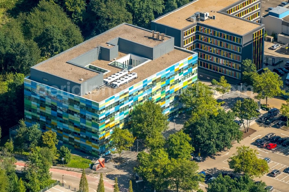 Aerial photograph Bochum - Office building of contec Gesellschaft fuer Organisationsentwicklung mbH on Universitaetsstrasse in Bochum in the state North Rhine-Westphalia, Germany