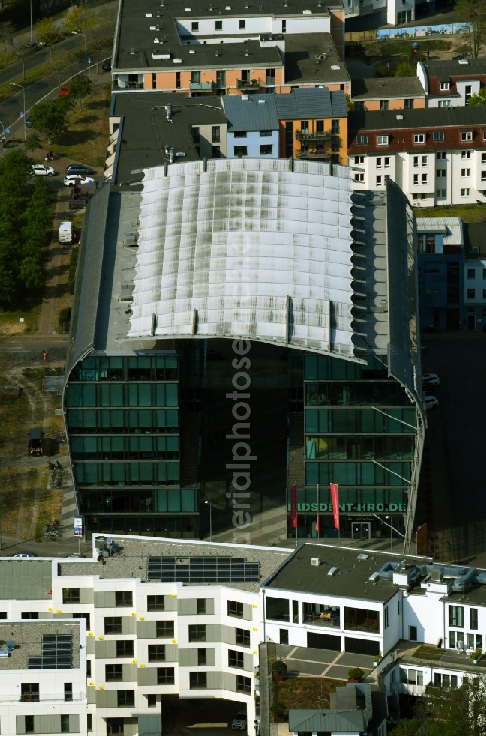 Rostock from above - Office building on Deutsche-Med-Platz in Rostock in the state Mecklenburg - Western Pomerania, Germany