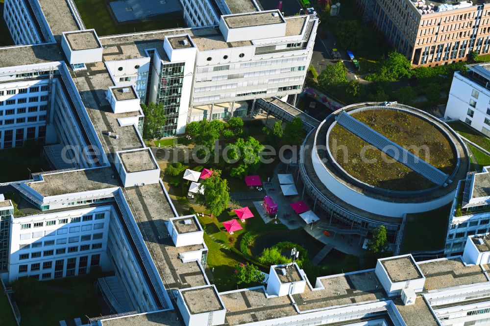 Bonn from above - Office building of Deutsche Telekom AG on Friedrich-Ebert-Allee in the district Gronau in Bonn in the state North Rhine-Westphalia, Germany